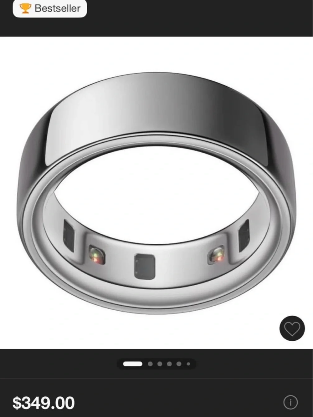 Oura Silver Smart Ring with Polished Finish
